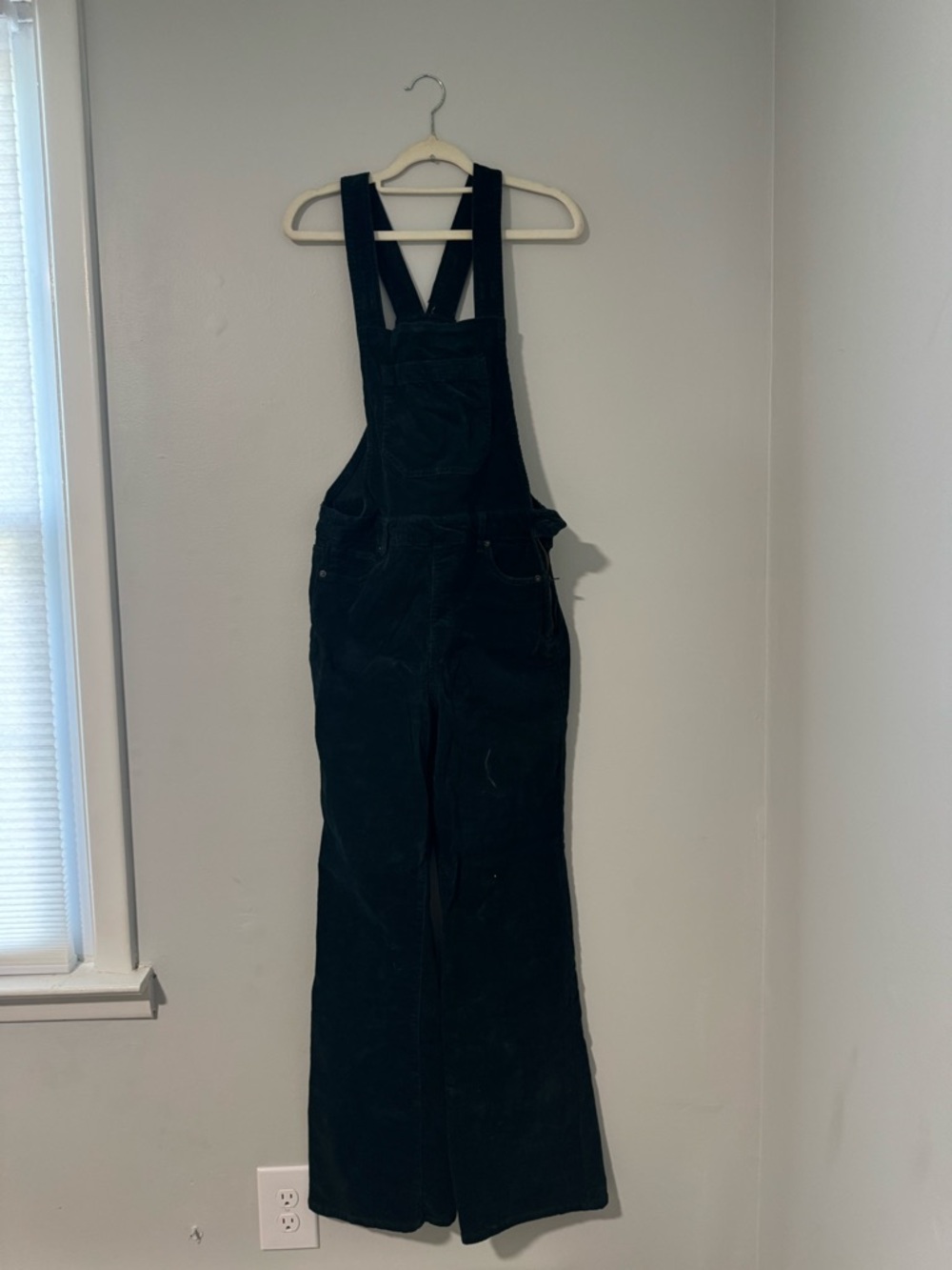 Forever 21 Black Women's Corduroy Overalls with Bell Bottoms